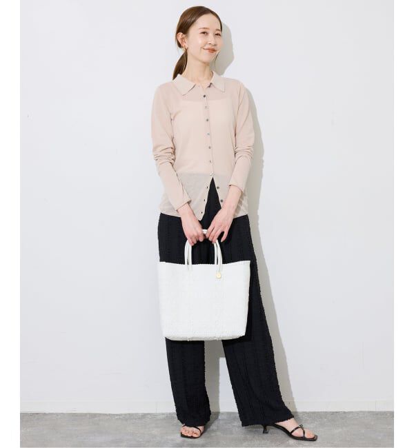 SLOBE IENA「《シリーズあり/予約》コットンシルク襟付きカーディガン」|カーディガン|