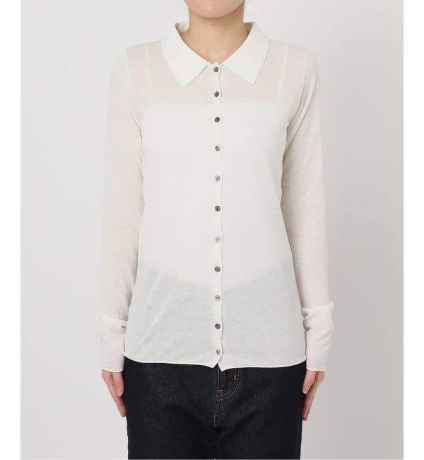 SLOBE IENA「《シリーズあり/予約》コットンシルク襟付きカーディガン」|カーディガン|