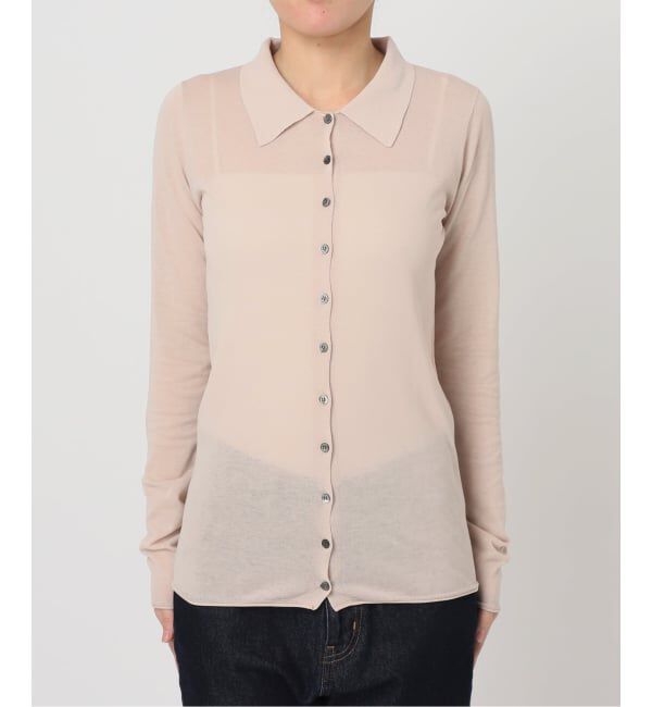 SLOBE IENA「《シリーズあり/予約》コットンシルク襟付きカーディガン」|カーディガン|