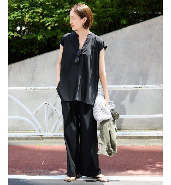 SLOBE IENA「《WEB限定/2枚セット/防しわ/撥水/接触冷感//追加予約》ブラウス&times;パンツセット」|シャツ・ブラウス|