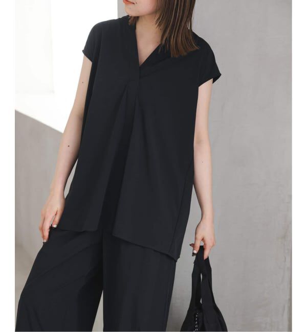 SLOBE IENA「《WEB限定/2枚セット/防しわ/撥水/接触冷感//追加予約》ブラウス&times;パンツセット」|シャツ・ブラウス|