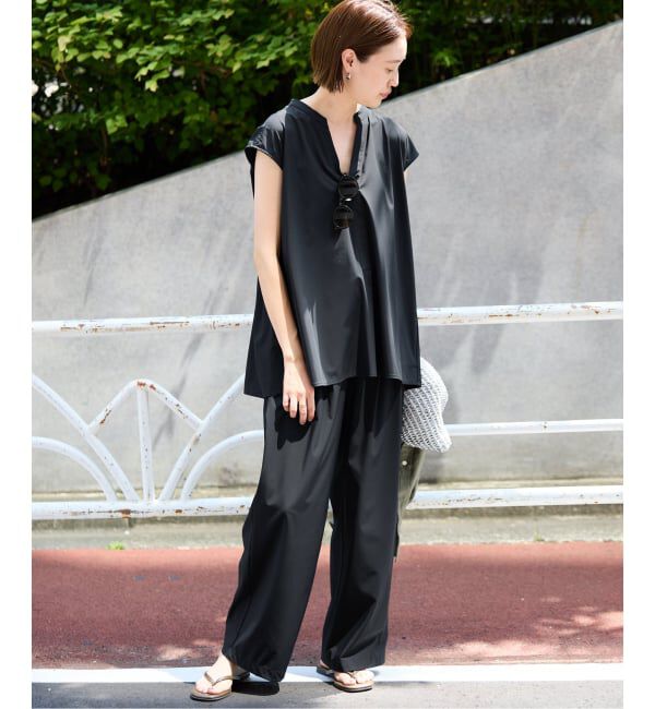 SLOBE IENA「《WEB限定/2枚セット/防しわ/撥水/接触冷感//追加予約》ブラウス&times;パンツセット」|シャツ・ブラウス|