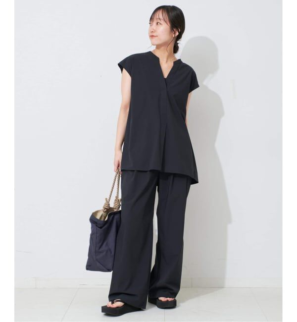SLOBE IENA「《WEB限定/2枚セット/防しわ/撥水/接触冷感//追加予約》ブラウス&times;パンツセット」|シャツ・ブラウス|