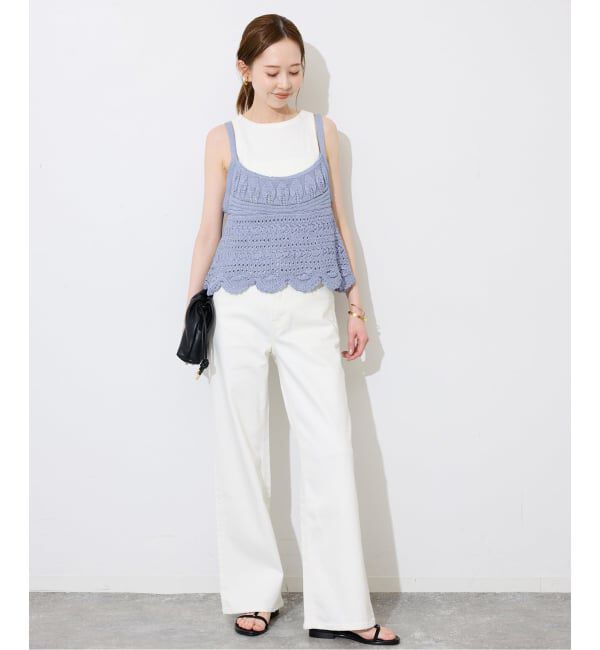 SLOBE IENA「《予約》レース柄Aラインニット」|ニット・セーター|