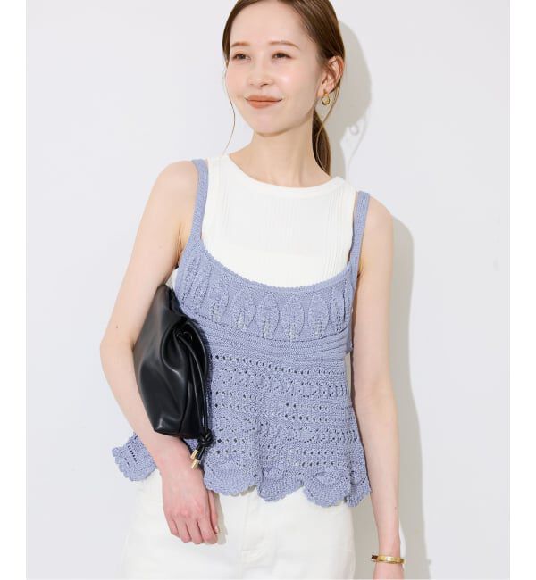 SLOBE IENA「《予約》レース柄Aラインニット」|ニット・セーター|