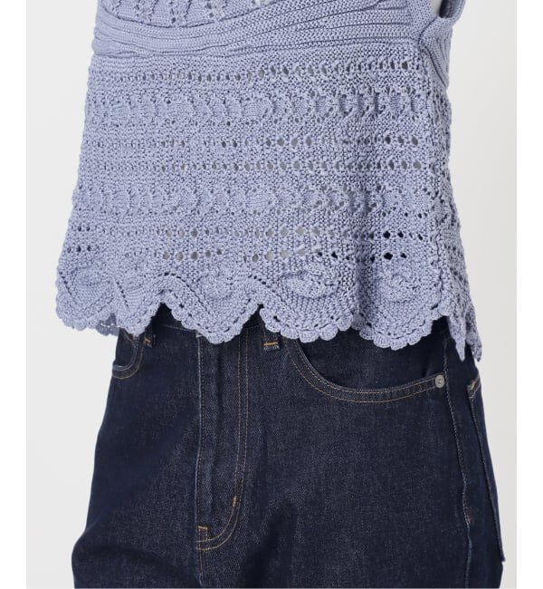 SLOBE IENA「《予約》レース柄Aラインニット」|ニット・セーター|