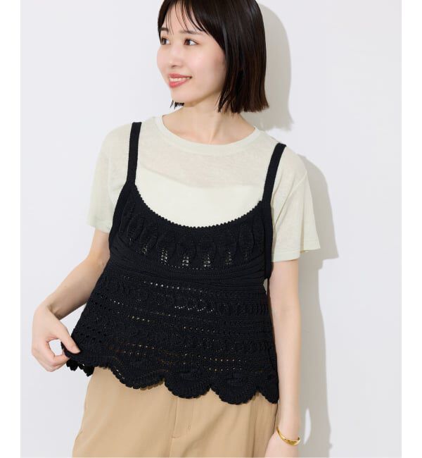 SLOBE IENA「《予約》レース柄Aラインニット」|ニット・セーター|