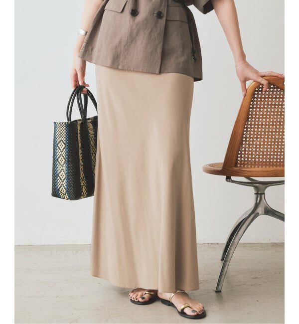 SLOBE IENA「《3サイズ展開/シリーズあり/追加予約》フィブリルマーメイドフレアスカート」|スカート|ベージュ