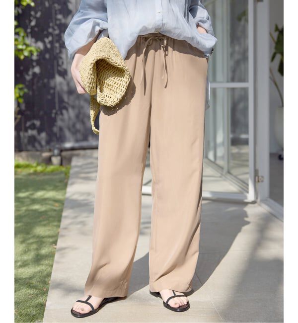 SLOBE IENA「《シリーズあり/追加予約》フィブリルリラックスパンツ」|その他|ベージュ