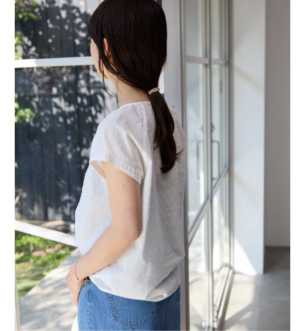 SLOBE IENA「《予約》ドットジャガードノースリーブブラウス」|シャツ・ブラウス|