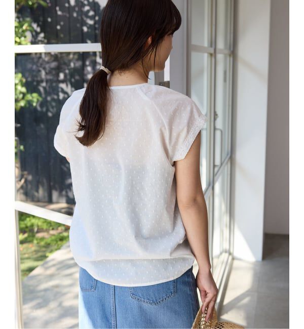 SLOBE IENA「《予約》ドットジャガードノースリーブブラウス」|シャツ・ブラウス|