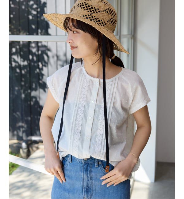 SLOBE IENA「《予約》ドットジャガードノースリーブブラウス」|シャツ・ブラウス|