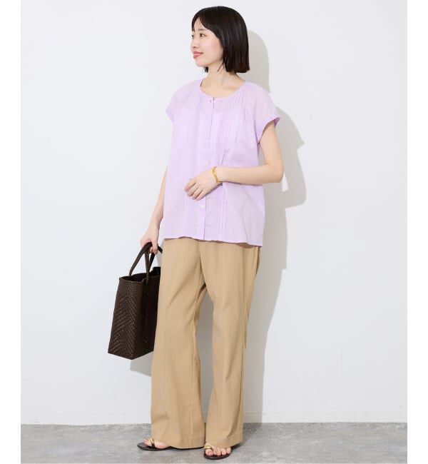 SLOBE IENA「《予約》ドットジャガードノースリーブブラウス」|シャツ・ブラウス|