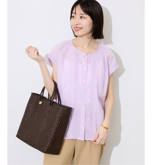 SLOBE IENA「《予約》ドットジャガードノースリーブブラウス」|シャツ・ブラウス|