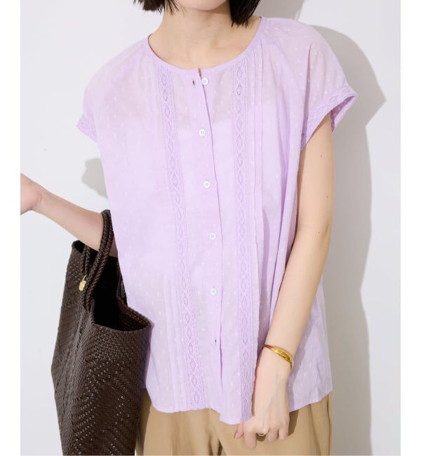 SLOBE IENA「《予約》ドットジャガードノースリーブブラウス」|シャツ・ブラウス|