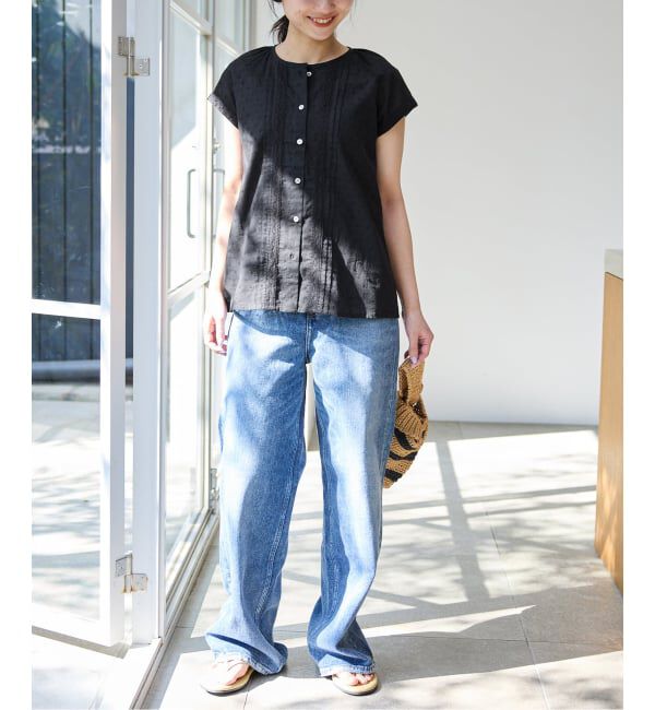 SLOBE IENA「《予約》ドットジャガードノースリーブブラウス」|シャツ・ブラウス|