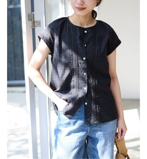SLOBE IENA「《予約》ドットジャガードノースリーブブラウス」|シャツ・ブラウス|