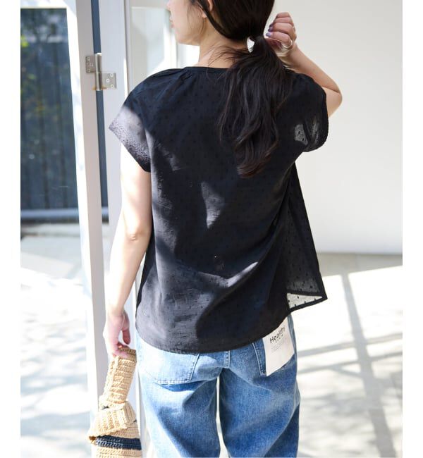 SLOBE IENA「《予約》ドットジャガードノースリーブブラウス」|シャツ・ブラウス|