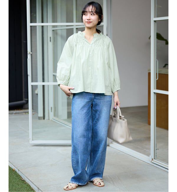 SLOBE IENA「《予約》ラメドットジャガード5分袖ブラウス」|シャツ・ブラウス|