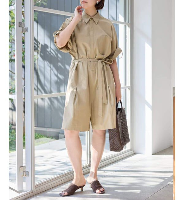 SLOBE IENA「《接触冷感/予約》HTウェザールーズバミューダサロペ」|オールインワン|