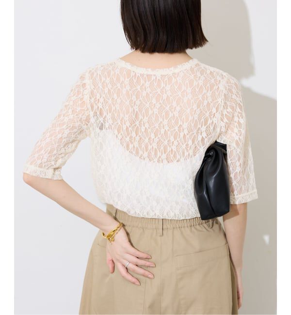 SLOBE IENA「《予約》ストレッチレースカットソー」|Tシャツ・カットソー|