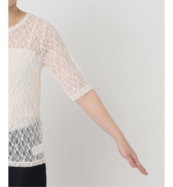 SLOBE IENA「《予約》ストレッチレースカットソー」|Tシャツ・カットソー|