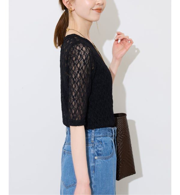 SLOBE IENA「《予約》ストレッチレースカットソー」|Tシャツ・カットソー|