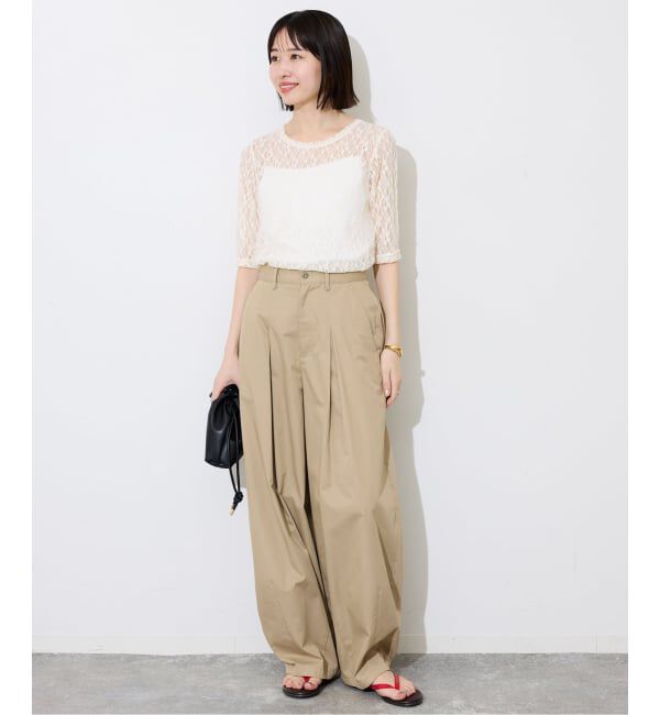 SLOBE IENA「《予約》ストレッチレースカットソー」|Tシャツ・カットソー|