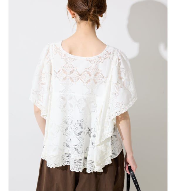 SLOBE IENA「《追加予約》レースフリルVネックブラウス」|シャツ・ブラウス|