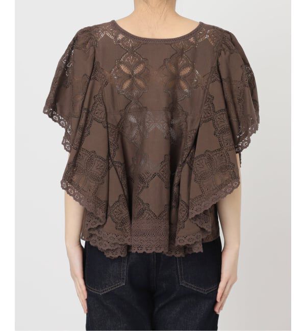 SLOBE IENA「《追加予約》レースフリルVネックブラウス」|シャツ・ブラウス|