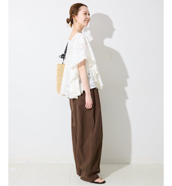 SLOBE IENA「《追加予約》レースフリルVネックブラウス」|シャツ・ブラウス|