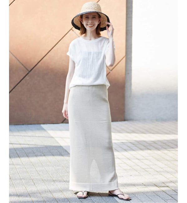 SLOBE IENA「《追加予約》スラブ天竺5分袖TEE」|Tシャツ・カットソー|