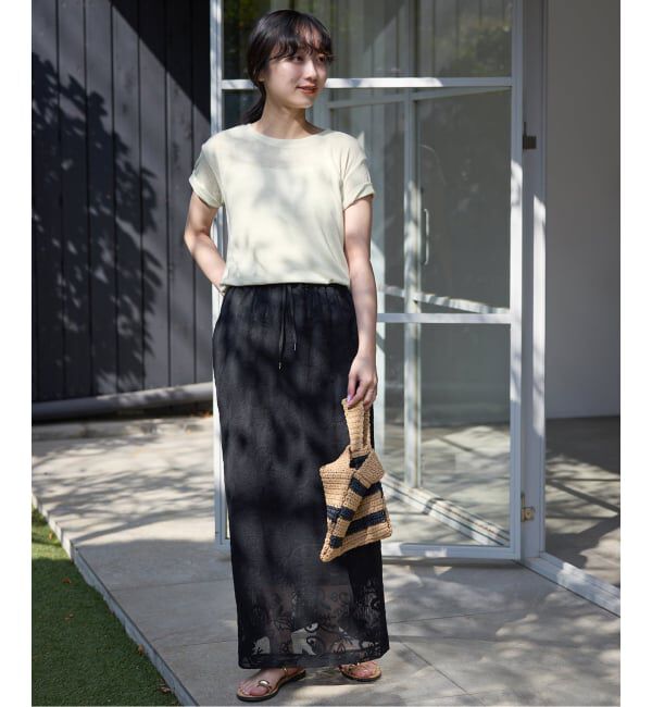 SLOBE IENA「《追加予約》スラブ天竺5分袖TEE」|Tシャツ・カットソー|