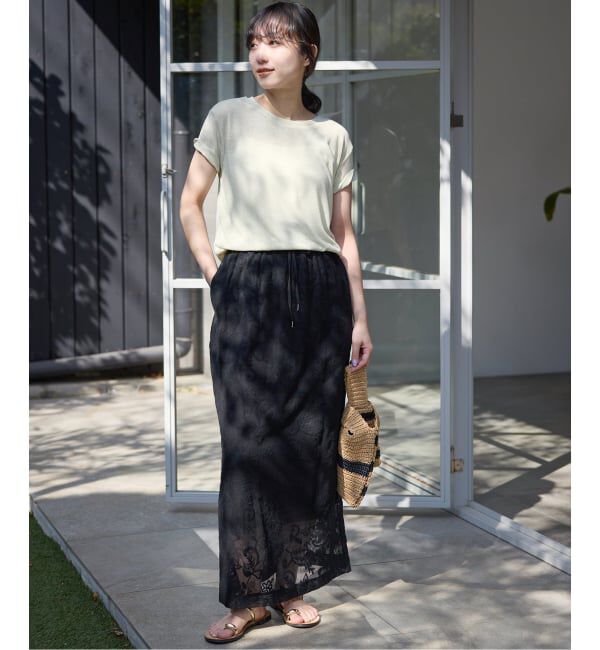 SLOBE IENA「《追加予約》スラブ天竺5分袖TEE」|Tシャツ・カットソー|