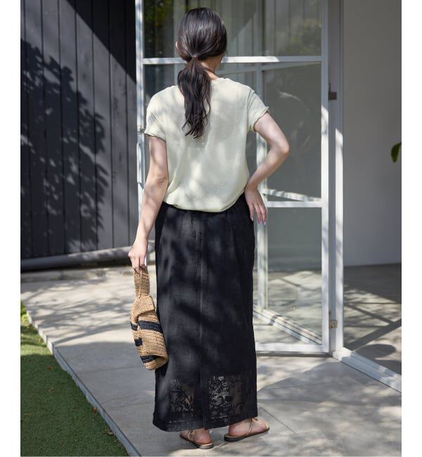 SLOBE IENA「《追加予約》スラブ天竺5分袖TEE」|Tシャツ・カットソー|