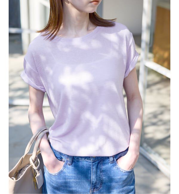 SLOBE IENA「《追加予約》スラブ天竺5分袖TEE」|Tシャツ・カットソー|