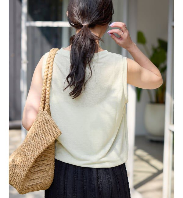 SLOBE IENA「《追加予約》スラブ天竺ノースリーブTEE」|Tシャツ・カットソー|