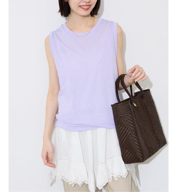 SLOBE IENA「《追加予約》スラブ天竺ノースリーブTEE」|Tシャツ・カットソー|