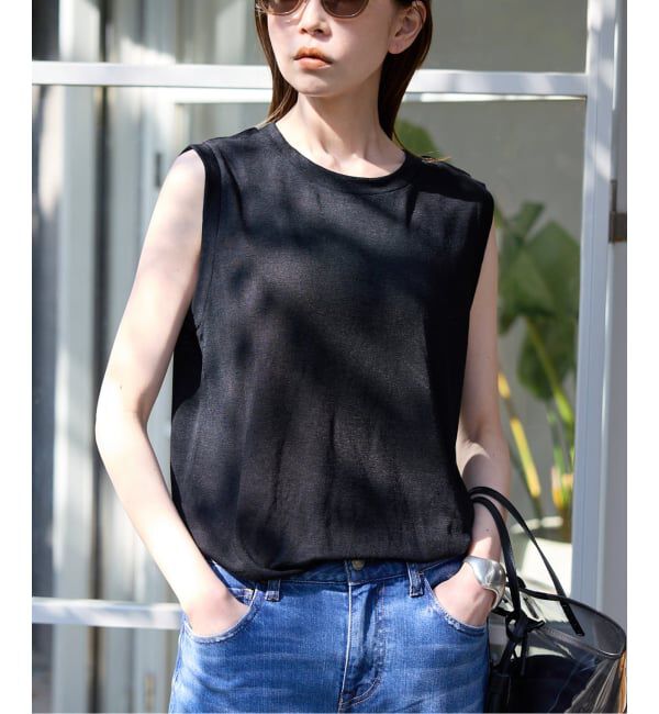 SLOBE IENA「《追加予約》スラブ天竺ノースリーブTEE」|Tシャツ・カットソー|