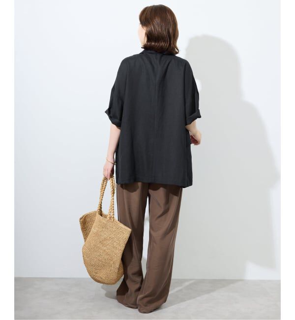 SLOBE IENA「《WEB限定/追加予約》リネンレーヨンハーフスリーブジャケット」|その他|