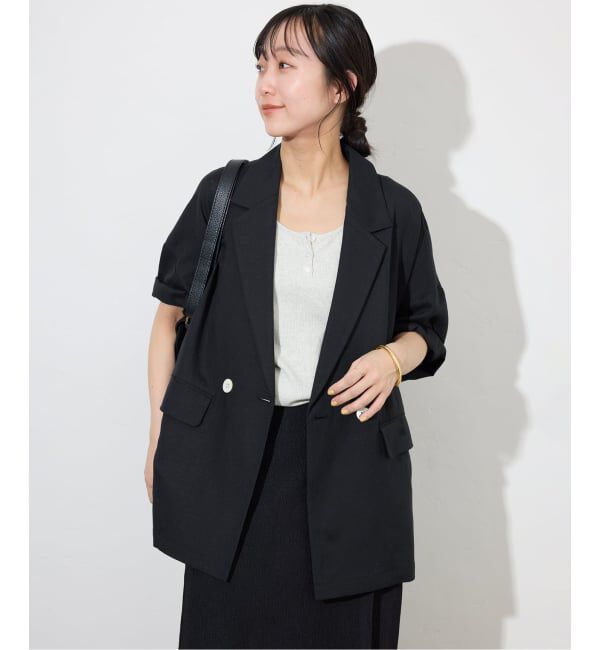 SLOBE IENA「《WEB限定/追加予約》リネンレーヨンハーフスリーブジャケット」|その他|