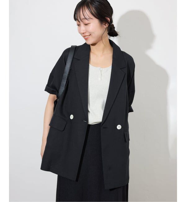SLOBE IENA「《WEB限定/追加予約》リネンレーヨンハーフスリーブジャケット」|その他|