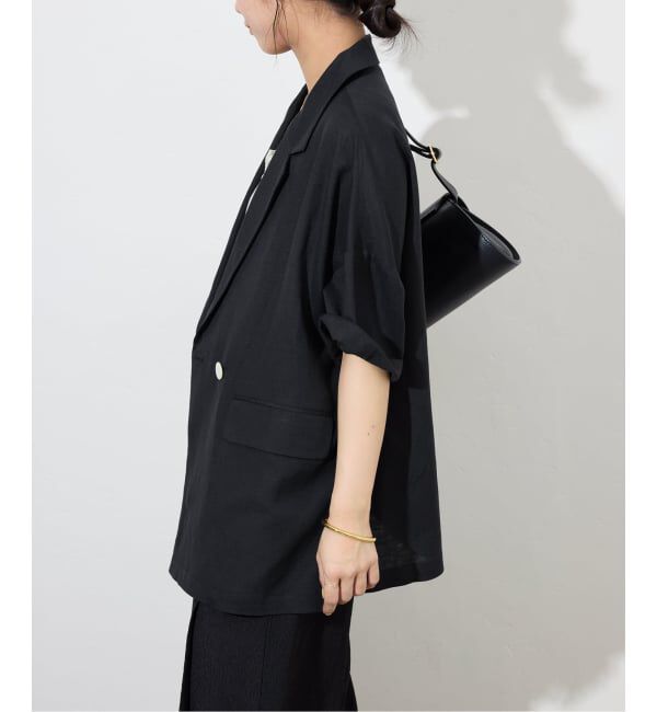 SLOBE IENA「《WEB限定/追加予約》リネンレーヨンハーフスリーブジャケット」|その他|