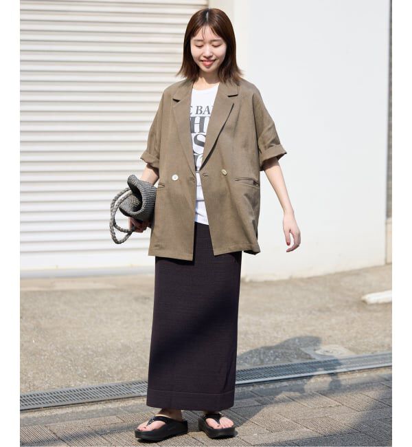 SLOBE IENA「《WEB限定/追加予約》リネンレーヨンハーフスリーブジャケット」|その他|