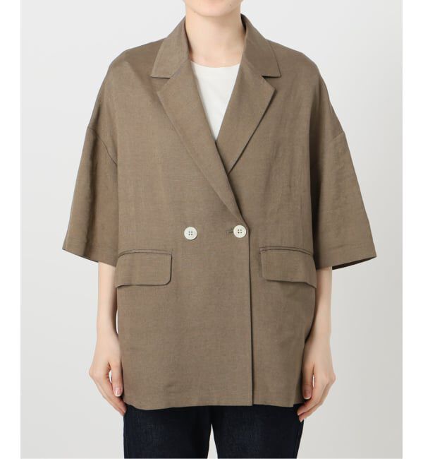 SLOBE IENA「《WEB限定/追加予約》リネンレーヨンハーフスリーブジャケット」|その他|