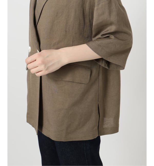 SLOBE IENA「《WEB限定/追加予約》リネンレーヨンハーフスリーブジャケット」|その他|