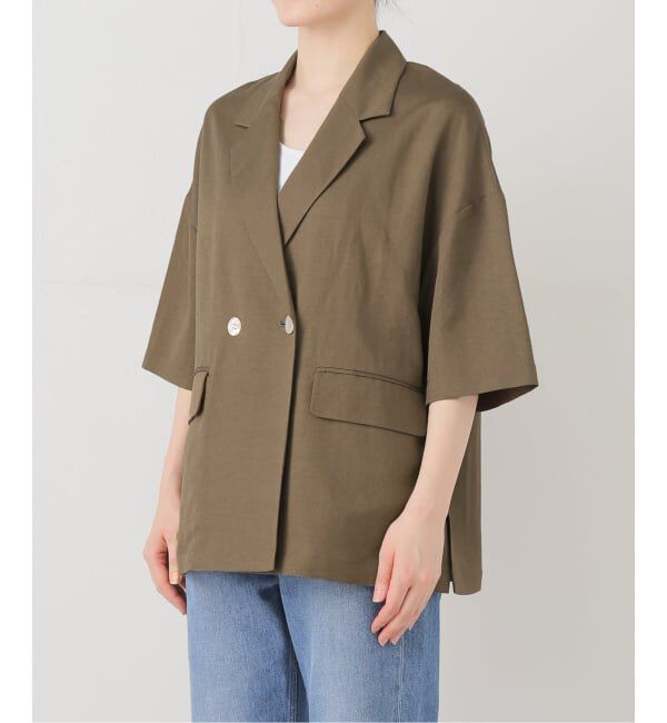 SLOBE IENA「《WEB限定/追加予約》リネンレーヨンハーフスリーブジャケット」|その他|