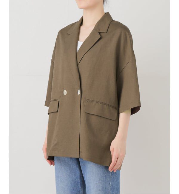 SLOBE IENA「《WEB限定/追加予約》リネンレーヨンハーフスリーブジャケット」|その他|
