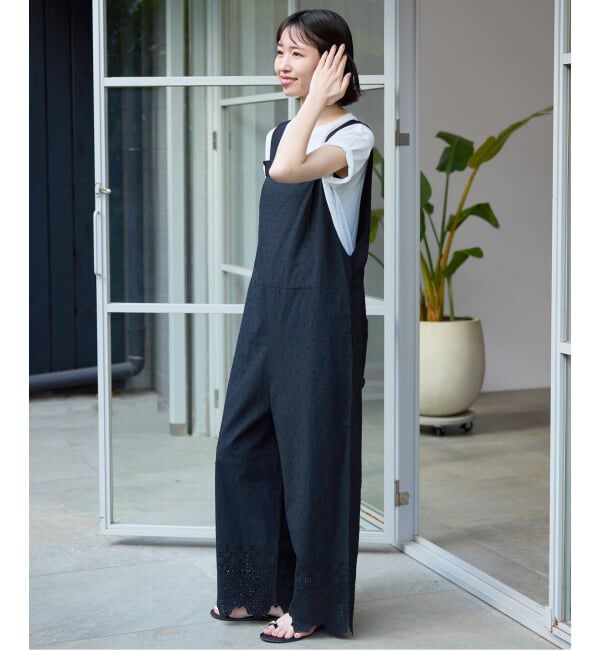 SLOBE IENA「《予約》エンブロイダリーレースサロペット」|オールインワン|