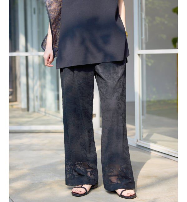 SLOBE IENA「《シリーズあり/予約》レースカットパンツ」|その他|ブラック